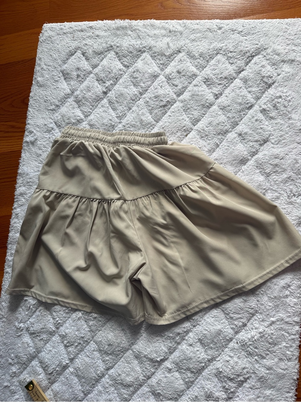 Girls' Neutral Beige Elastic-Waist Skort